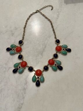 Francesca’s Collection |Statement Multi-Color Cabochon Necklace | Gold Tone